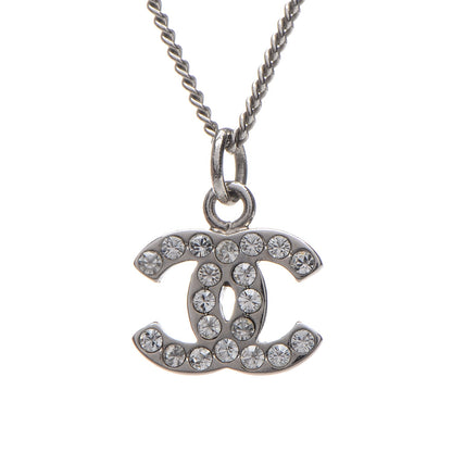 Chanel Crystal Timeless CC Necklace Silver 4 of 5