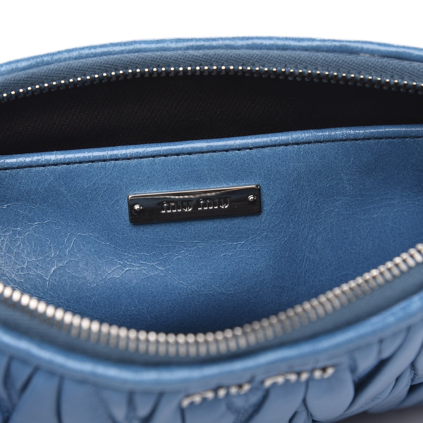 Nappa Matelasse Double Zip Crossbody Turchese