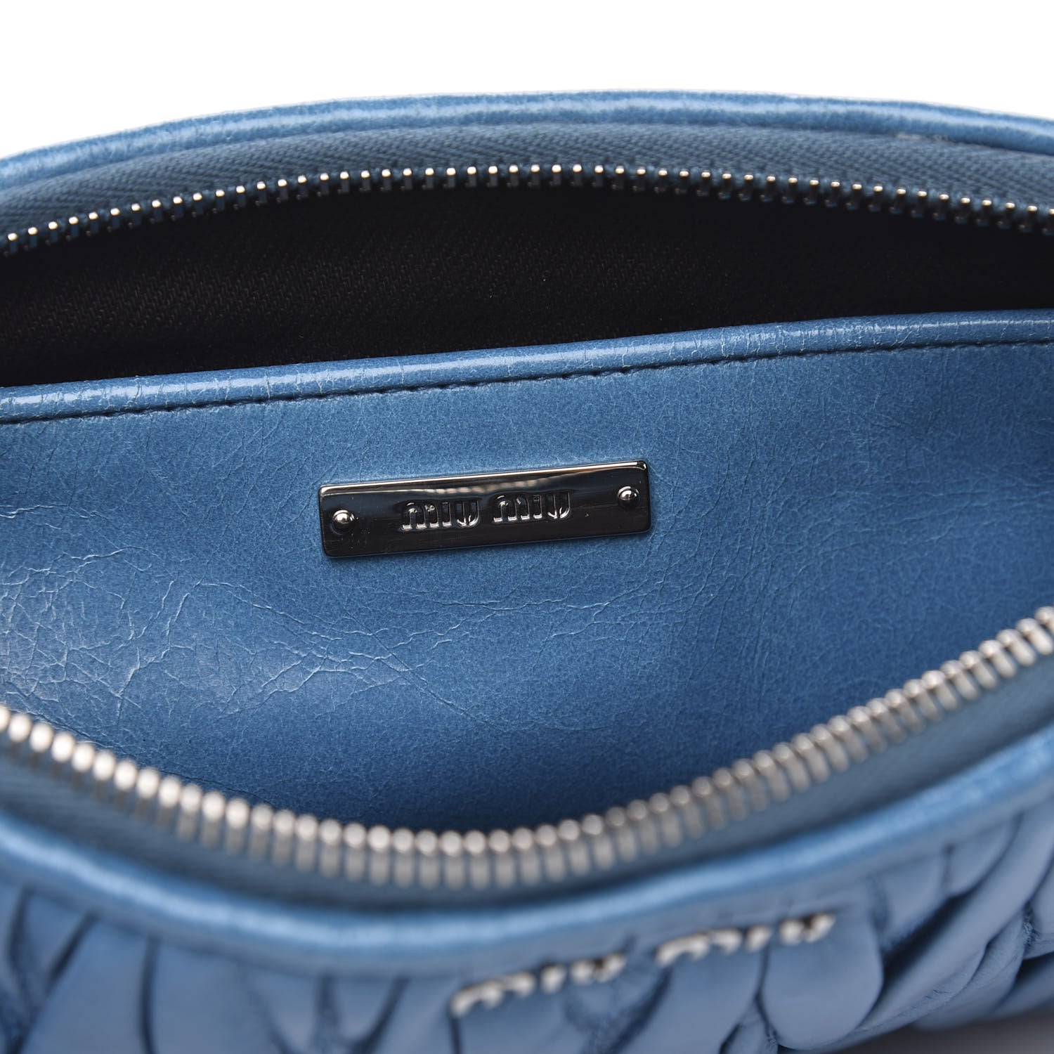 Miu Miu Nappa Matelasse Double Zip Crossbody Turchese 6 of 10