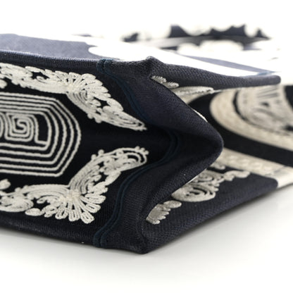 Christian Dior Canvas Embroidered Cornely Book Tote Blue White 10 of 11