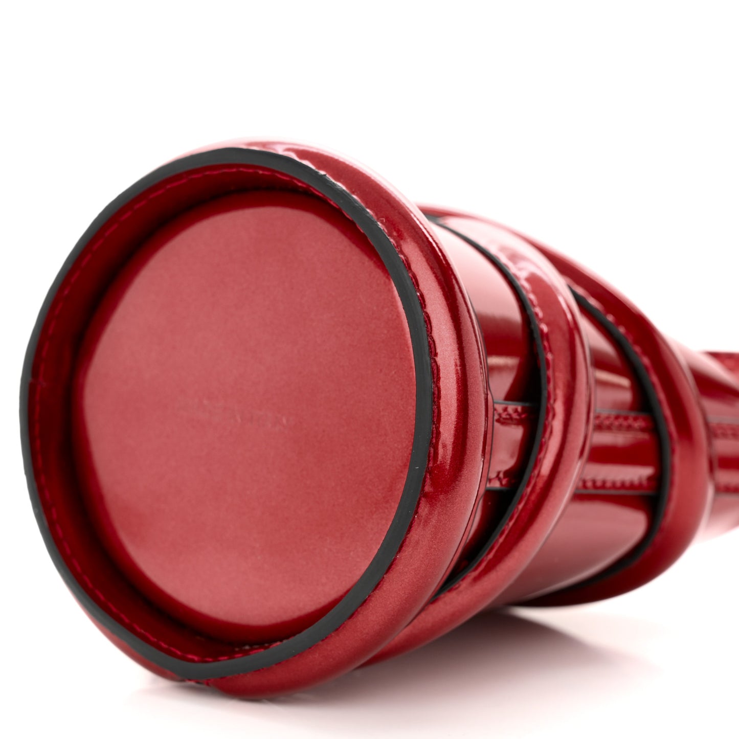 Metallic Calfskin The Curve Mini Shoulder Bag Red