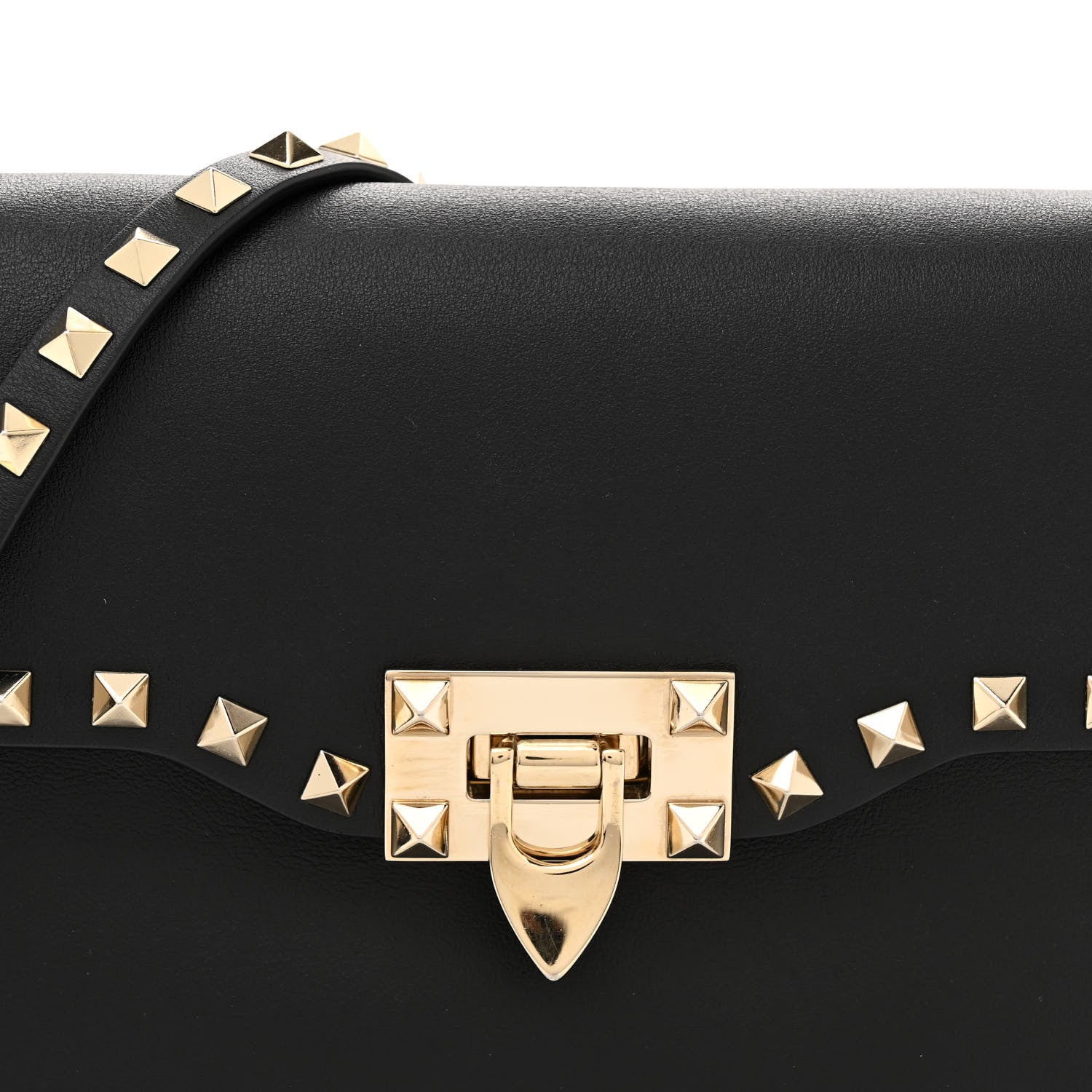 Valentino Garavani Vitello Medium Rockstud Flip Lock Crossbody Bag Black 7 of 9