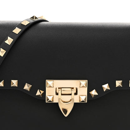 Valentino Garavani Vitello Medium Rockstud Flip Lock Crossbody Bag Black 7 of 9