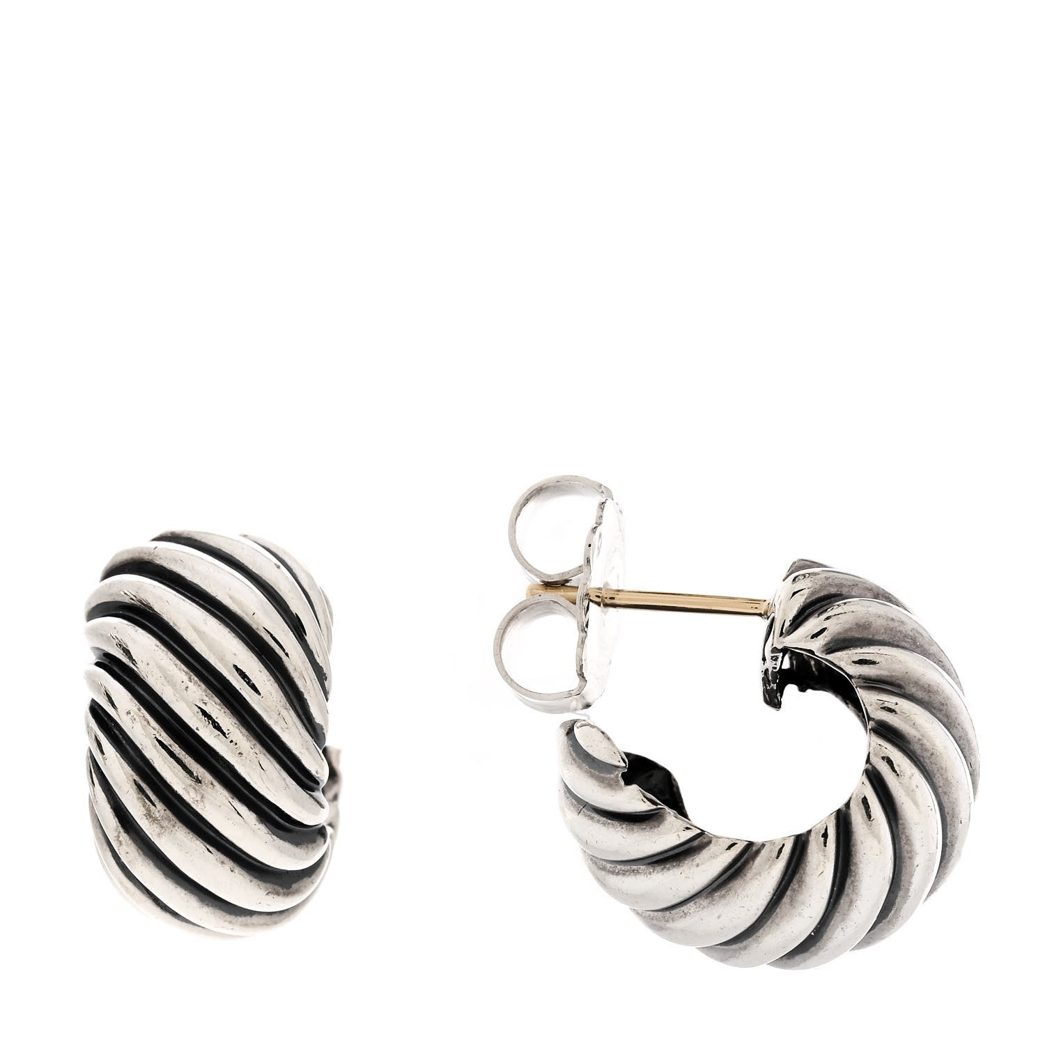David Yurman Sterling Silver Cable Classics Hoop Earrings 1 of 5