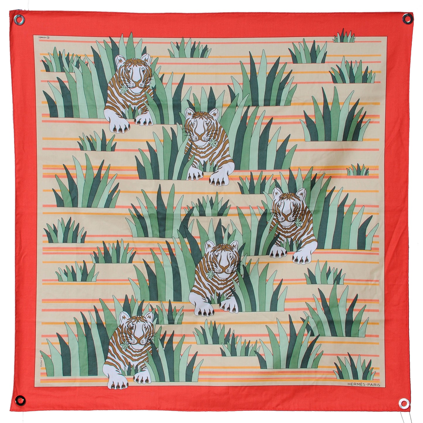Cotton Tigres Dans les Herbes Scarf 70