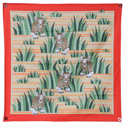 Hermes Cotton Tigres Dans les Herbes Scarf 70 2 of 7