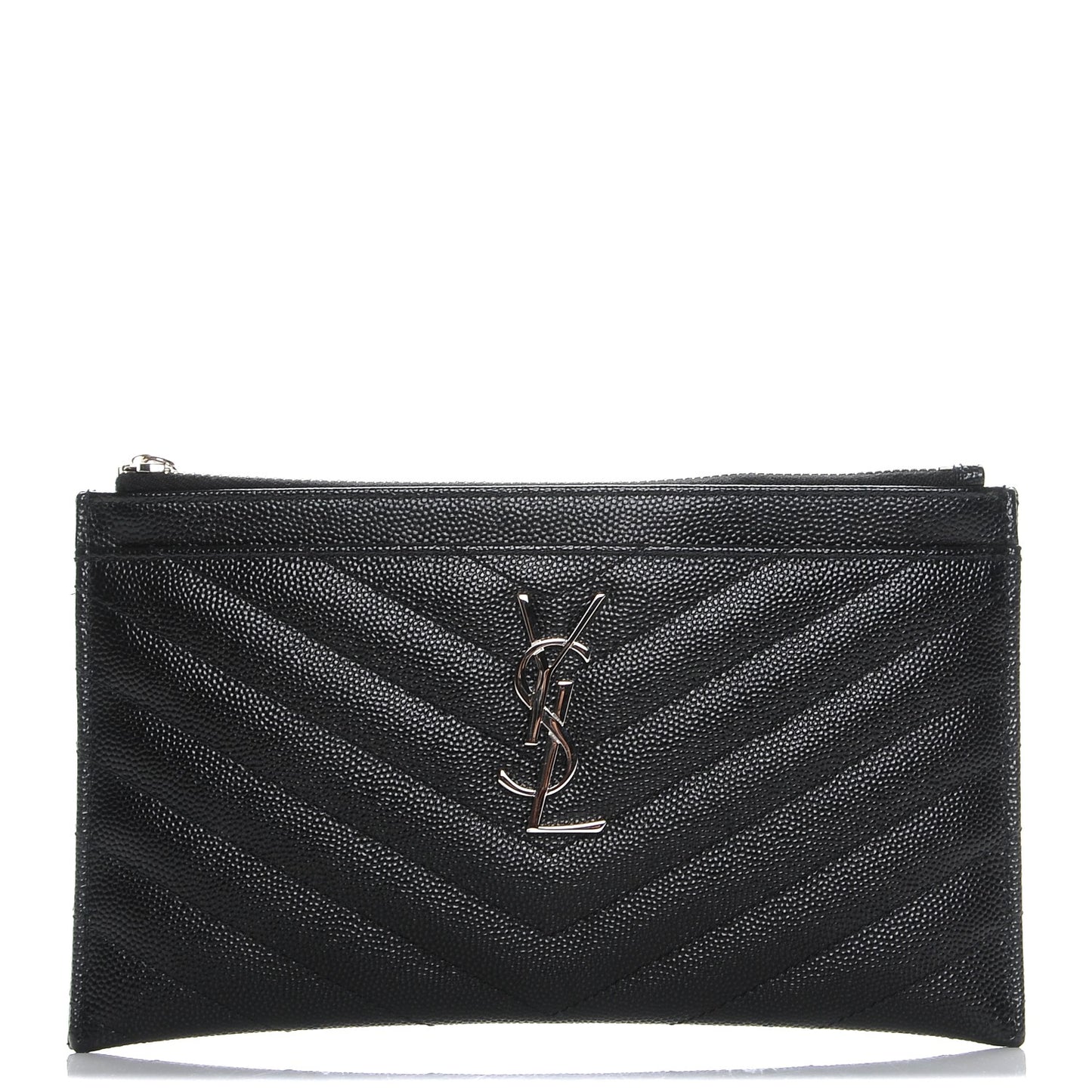 Grain De Poudre Chevron Monogram Bill Pouch Black