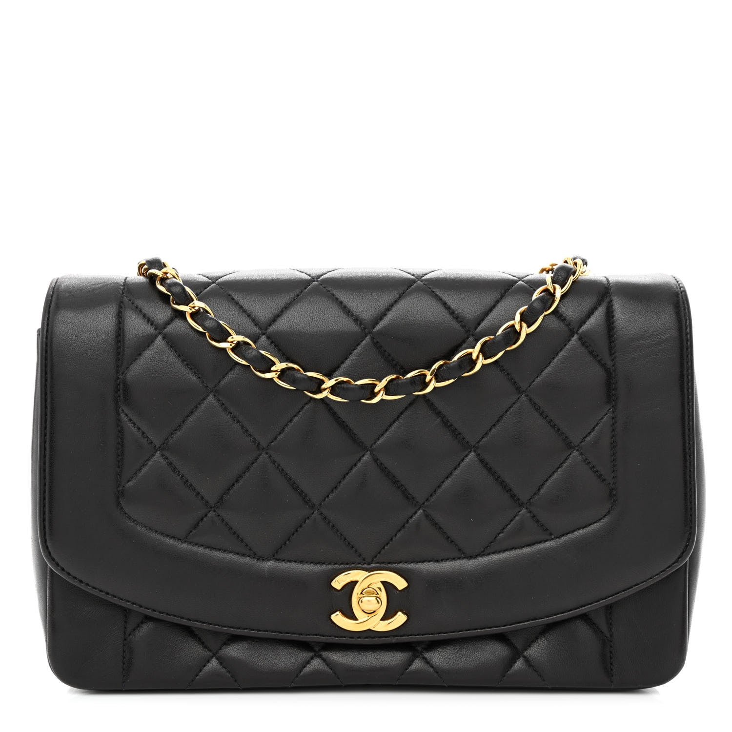 Chanel Lambskin Quilted Medium Single Flap Black 1 of 12