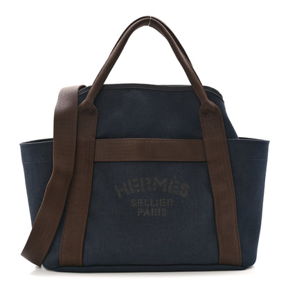 Hermes Toile Sac De Pansage Groom Bleu Navy Feu 1 of 13