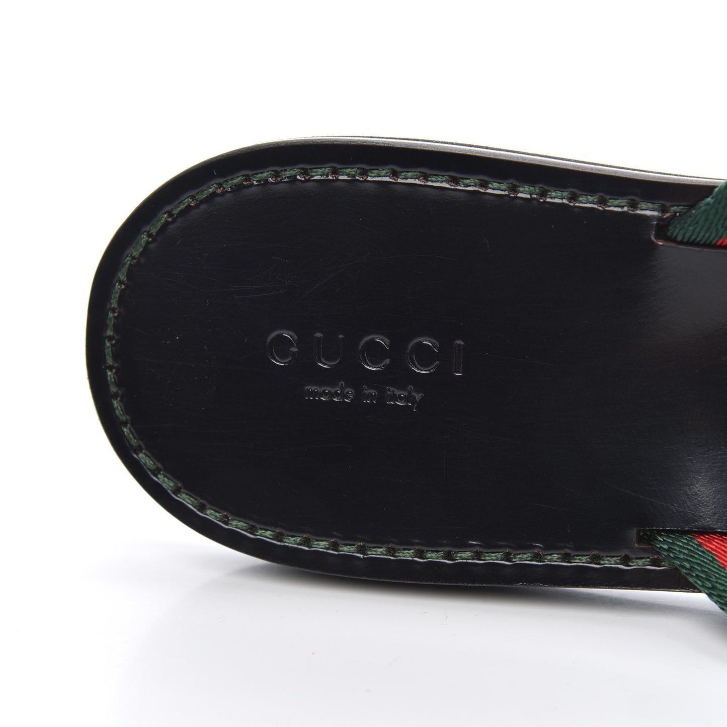 Nylon Calfskin Web Womens Thong Sandals 39.5 Green Red Black