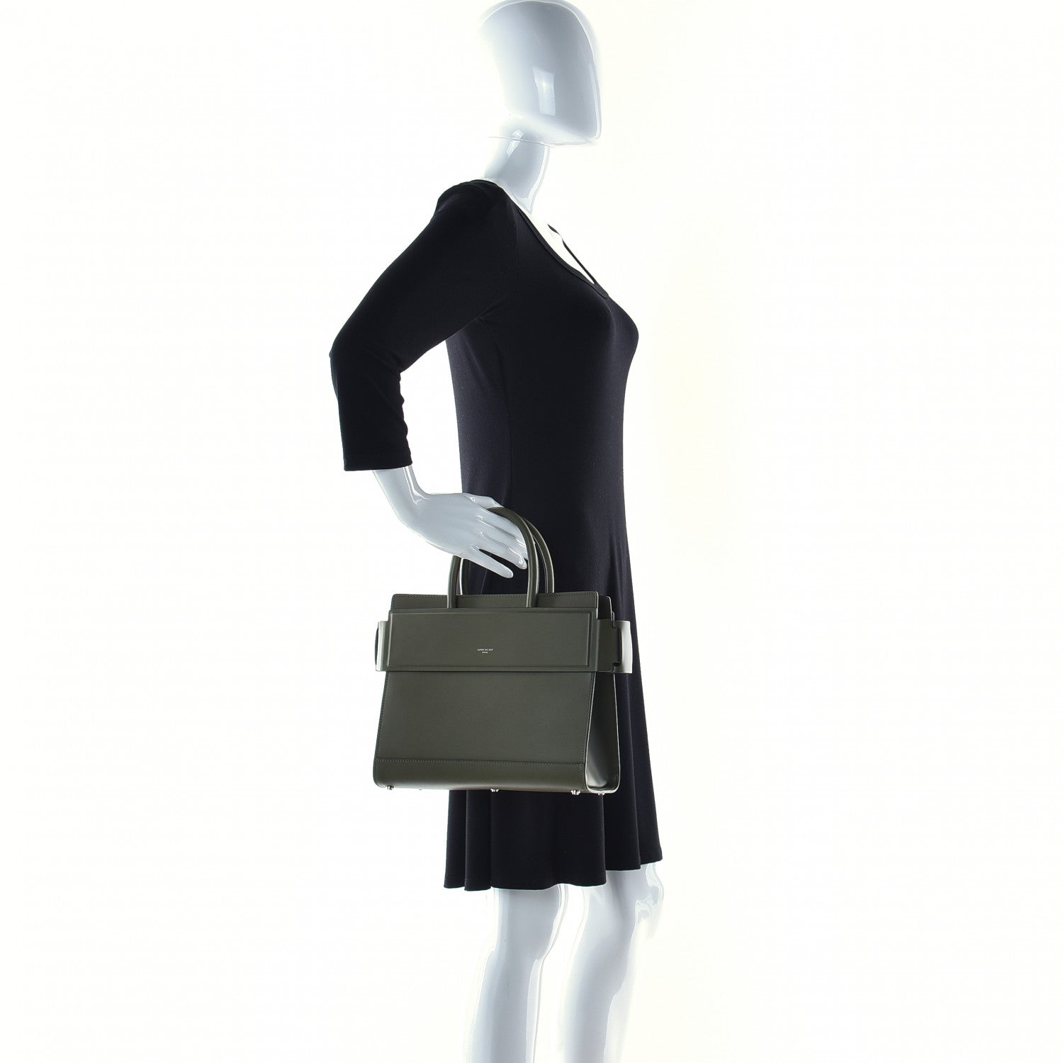 Givenchy Smooth Calfskin Small Horizon Satchel Khaki 3 of 12