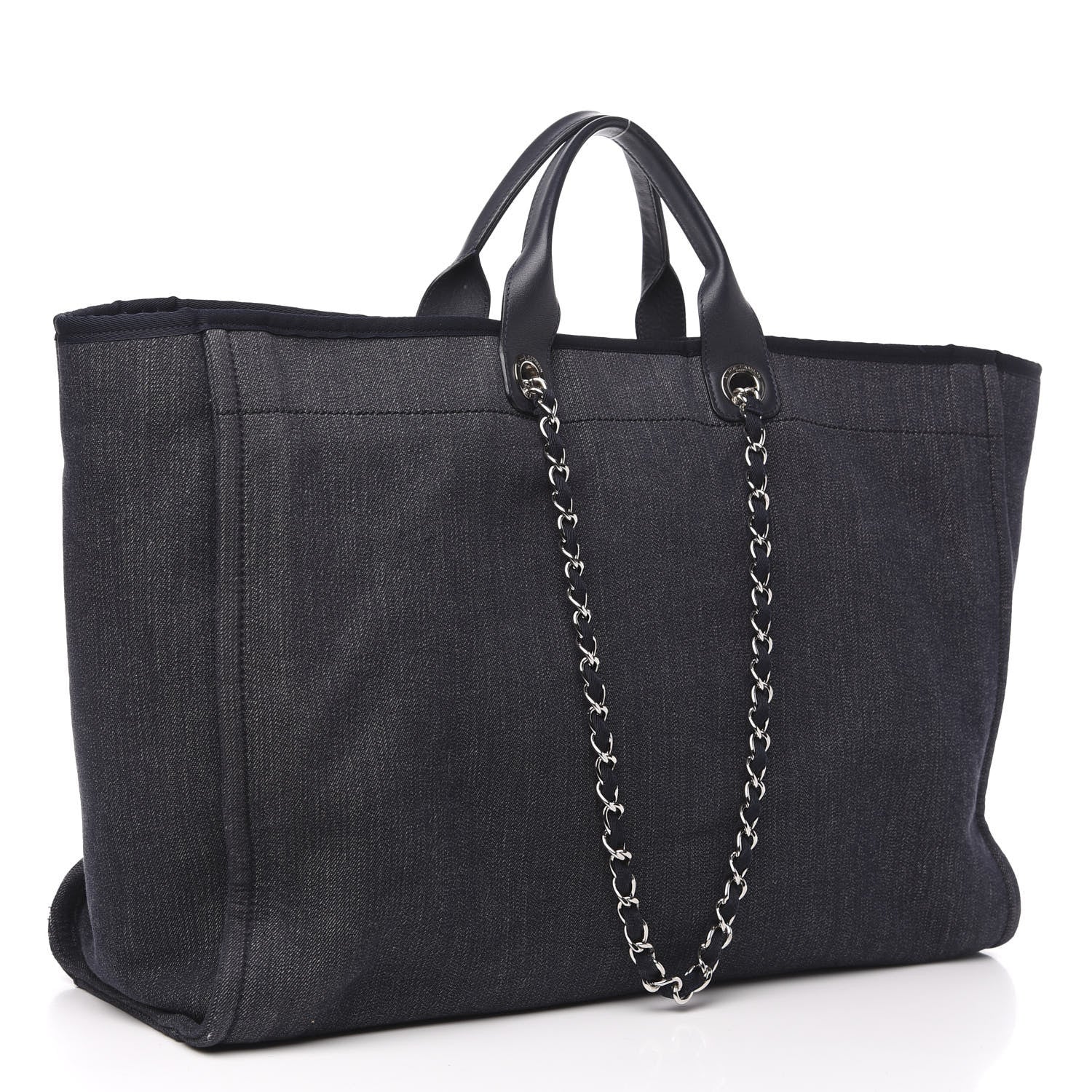 Chanel Denim Extra Large Deauville Tote Dark Blue 2 of 12