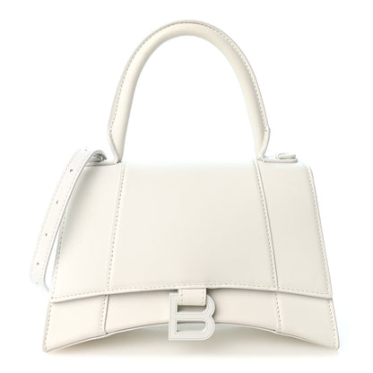 Balenciaga Matte Gummy Calfskin Small Hourglass Top Handle Bag Optic White 1 of 9
