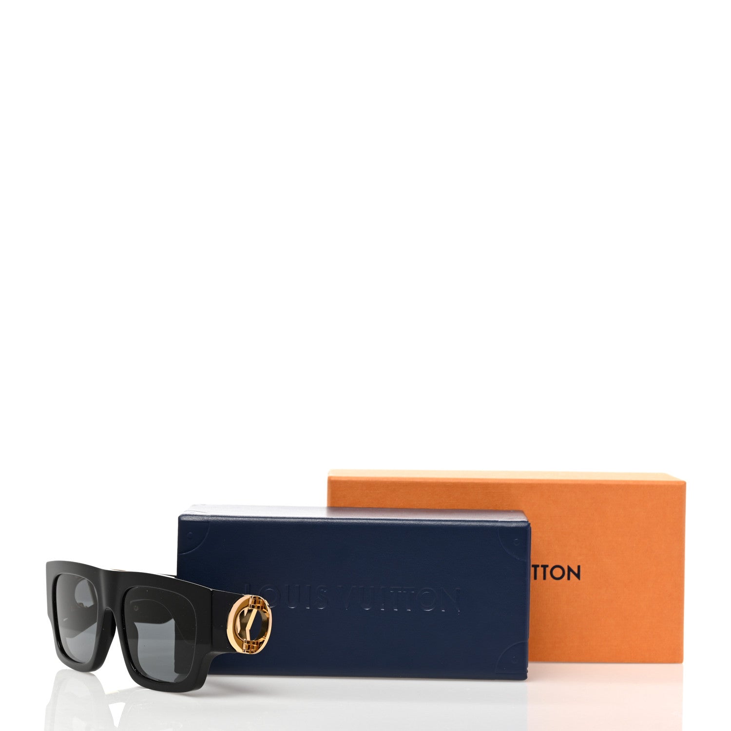 Louis Vuitton Acetate LV Link Square Sunglasses Z1478E Black 7 of 7