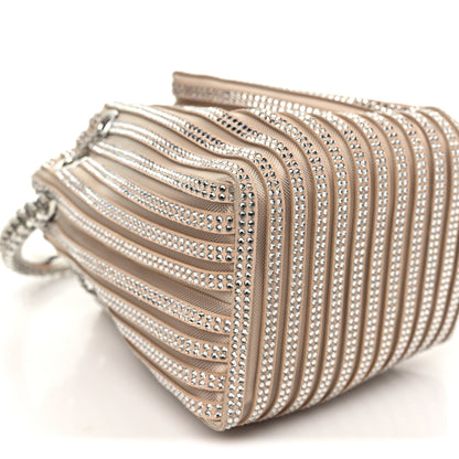 Jimmy Choo Suede Mesh Crystal Embellished Stripe Bon Bon Bucket Bag Macaron Mix 9 of 10