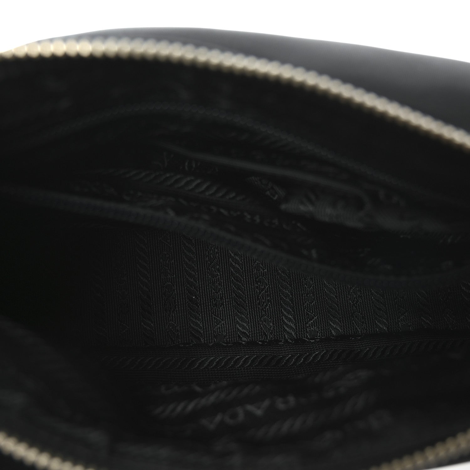 Prada Tessuto Nylon Calfskin Pochette Black 5 of 10