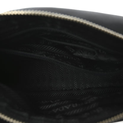 Prada Tessuto Nylon Calfskin Pochette Black 5 of 10