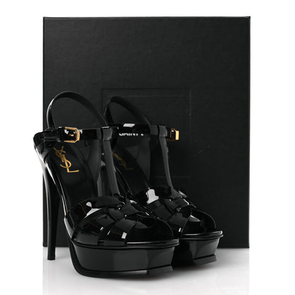 Saint Laurent Patent Tribute 105 Platform Sandals 38 Black 11 of 11