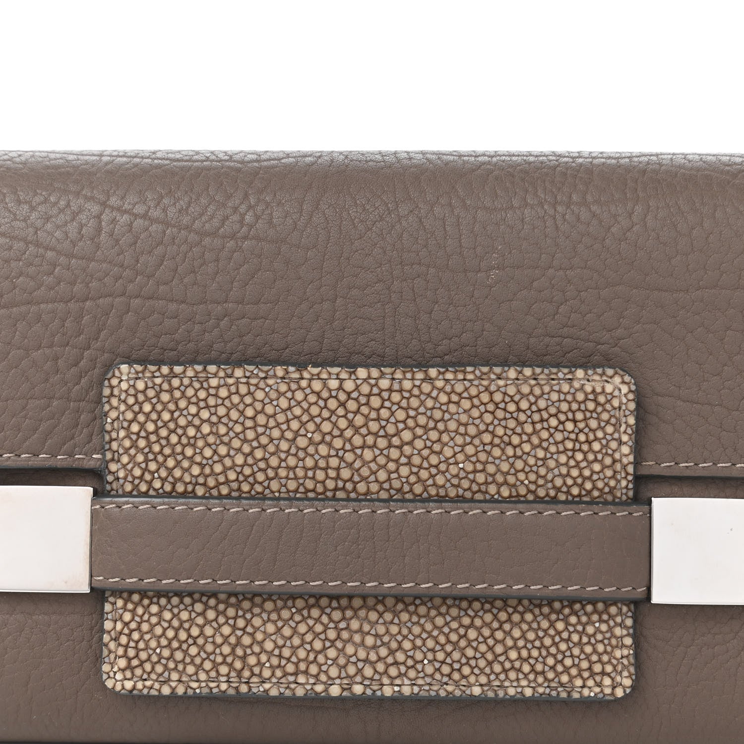 Delvaux Calfskin Galuchat Long Madame Polo Clutch Tourterelle 9 of 11