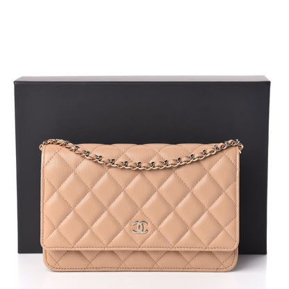 Chanel Caviar Quilted Wallet On Chain WOC Beige 12 of 12