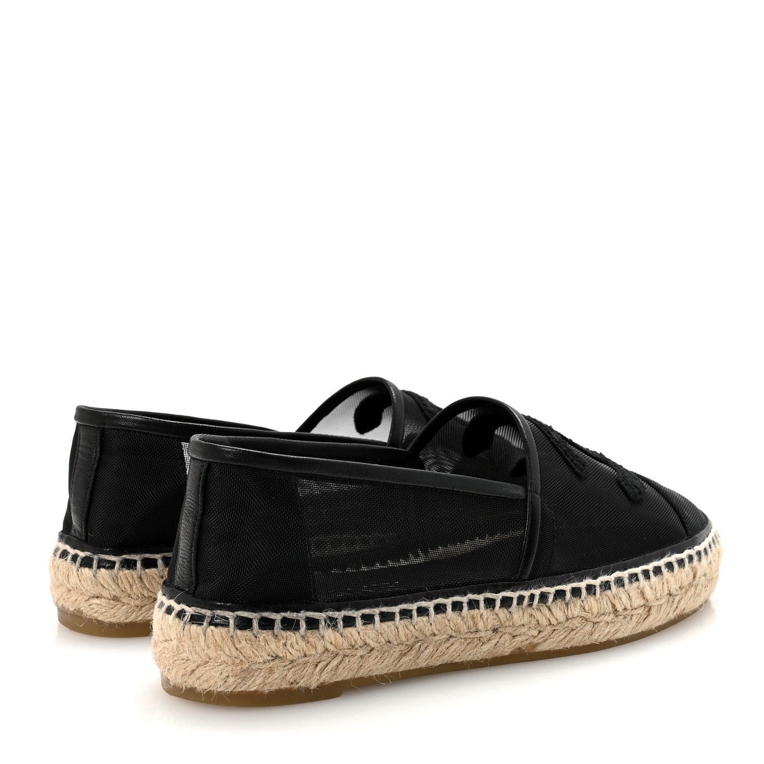 Chanel Mesh Grosgrain CC Espadrilles 36 Black 5 of 8