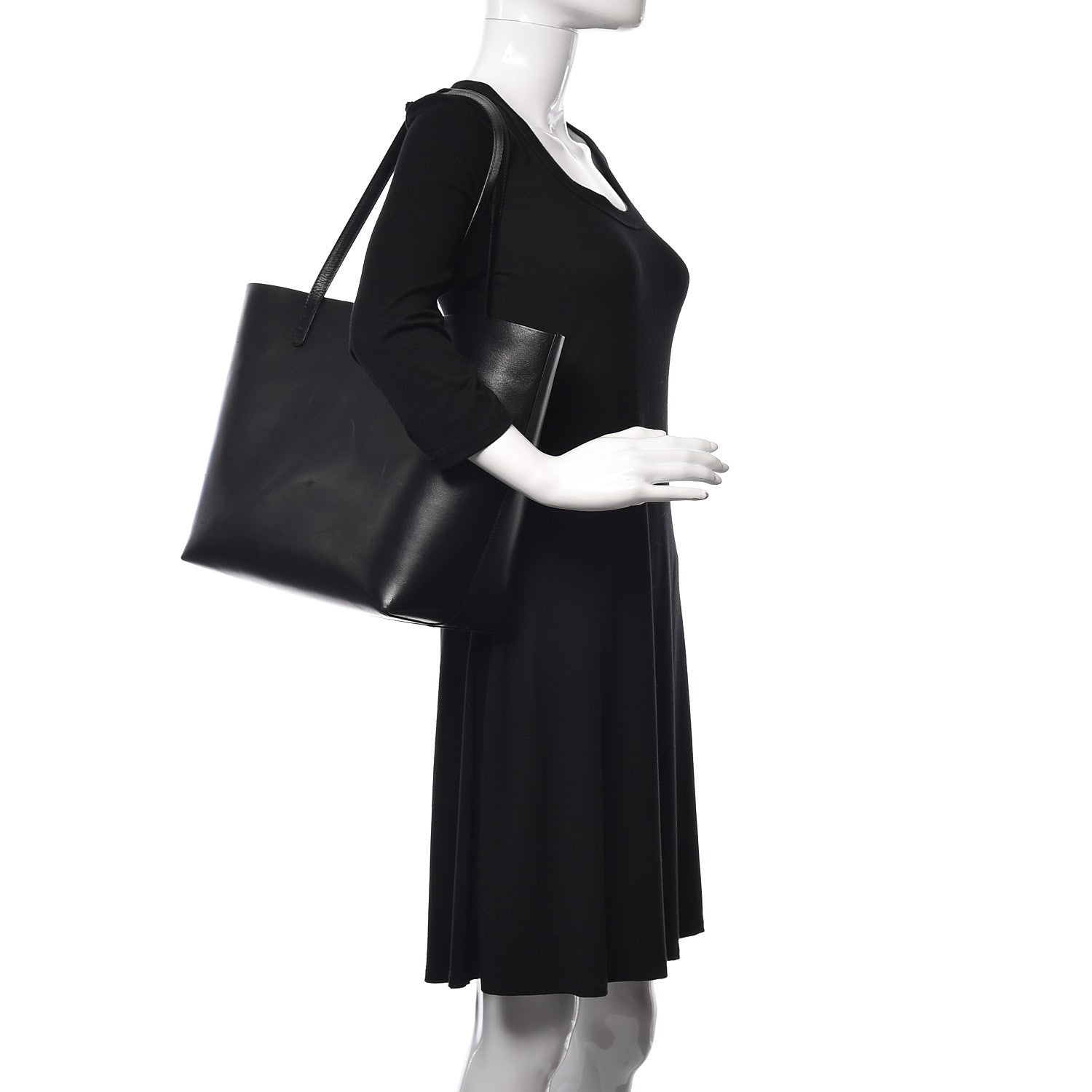 Mansur Gavriel Calfskin Large Shopping Tote Black Flamma 2 of 24