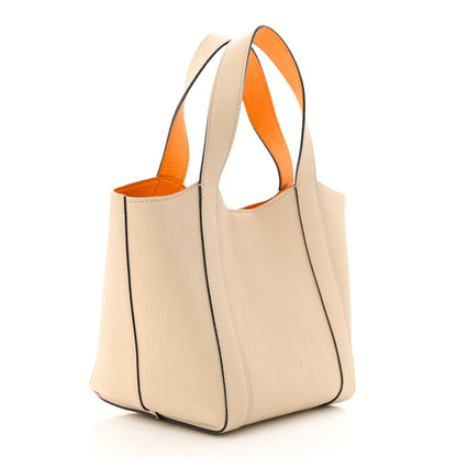 Moynat Taurillon Blush Duo Cabas BB Tote Greige Mandarine 3 of 9