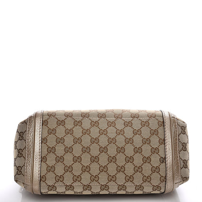 Gucci Monogram Calfskin Medium Bella Flap Bag Beige Ebony Champagne 14 of 14