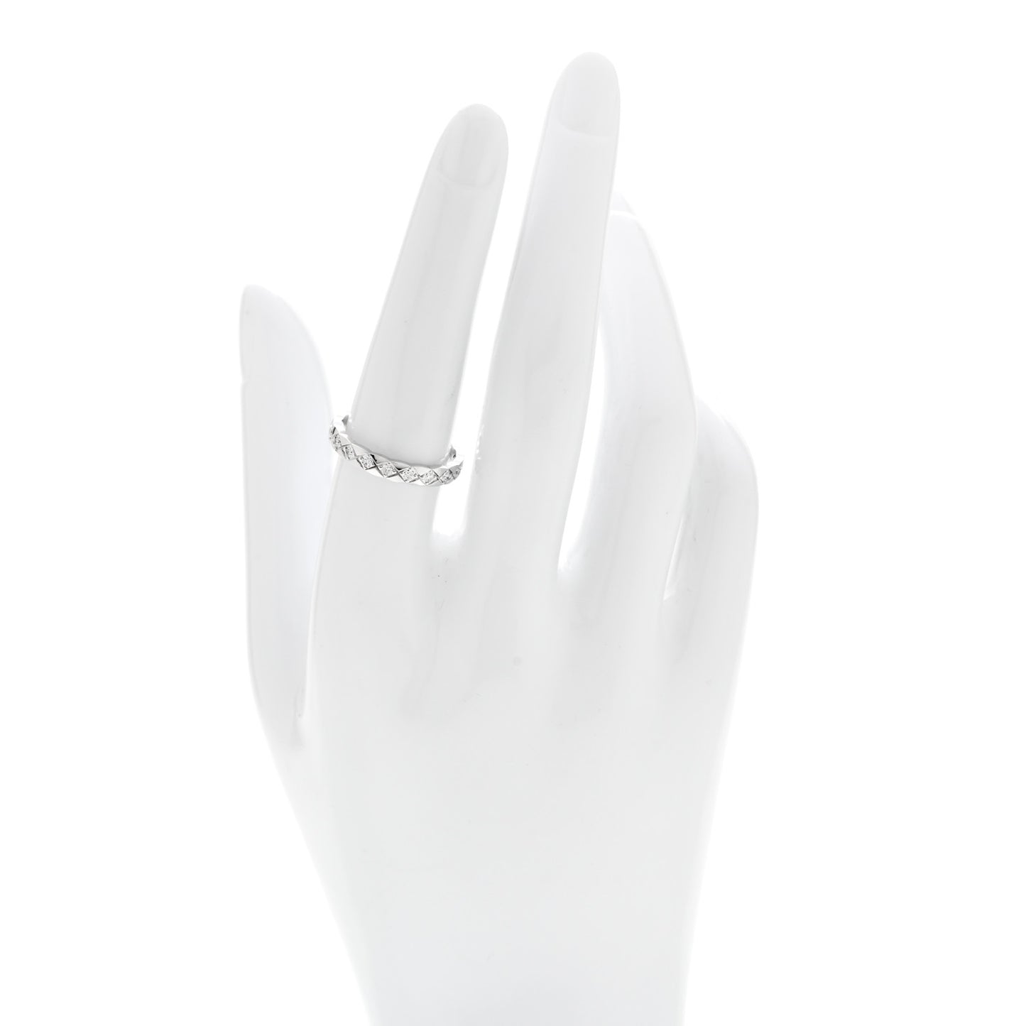18K White Gold Diamond Mini Coco Crush Ring 55 7.25