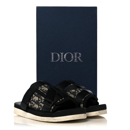 Christian Dior Oblique Jacquard Mens Alpha Sandals 39 Beige Black 14 of 14