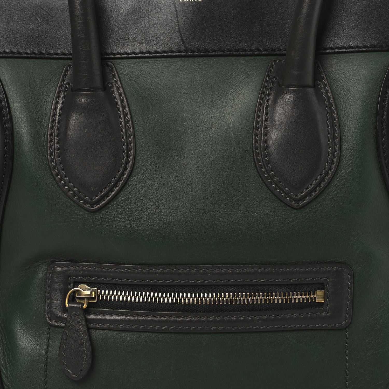 Celine Smooth Calfskin Mini Bi-Color Luggage Forest Black 6 of 14