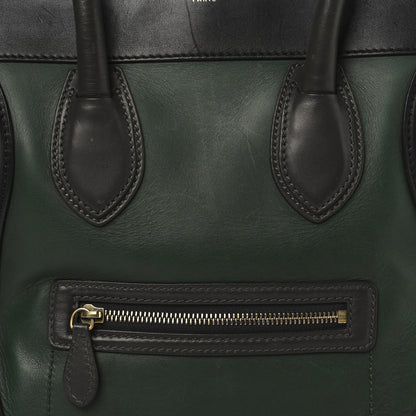 Celine Smooth Calfskin Mini Bi-Color Luggage Forest Black 6 of 14