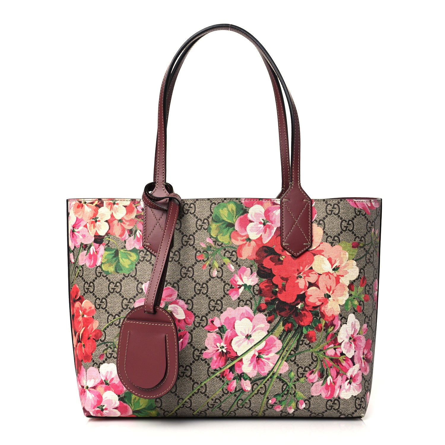 Gucci GG Supreme Monogram Blooms Small Reversible Tote Beige Multicolor Dry Rose 1 of 20