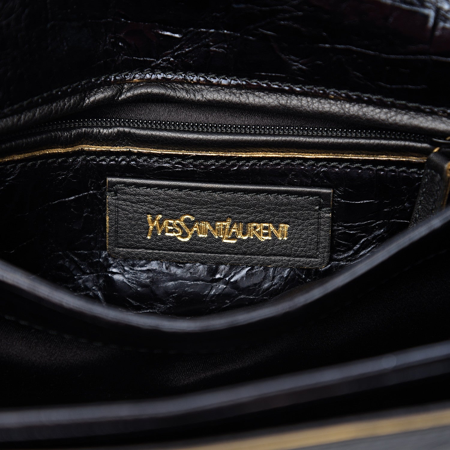 Saint Laurent Patent Crinkled Calfskin Classic Y Satchel Black 5 of 8