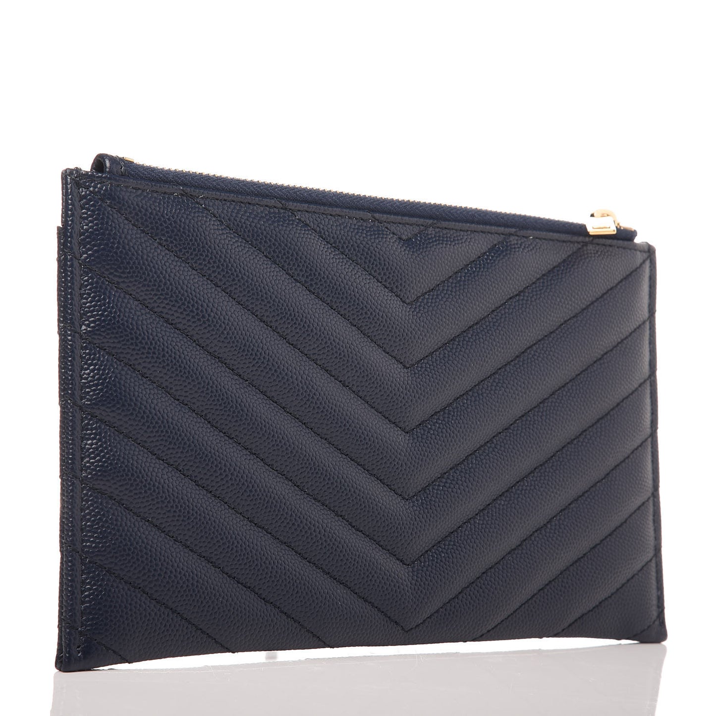 Grain De Poudre Chevron Monogram Bill Pouch Navy