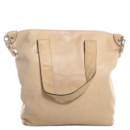 Chanel Lambskin North South Edgy Tote Beige 1 of 8