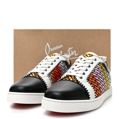 Christian Louboutin Nappa Raphia Bistrot Mens Louis Junior Orlato Flat Sneakers 44 Multicolor 10 of 10