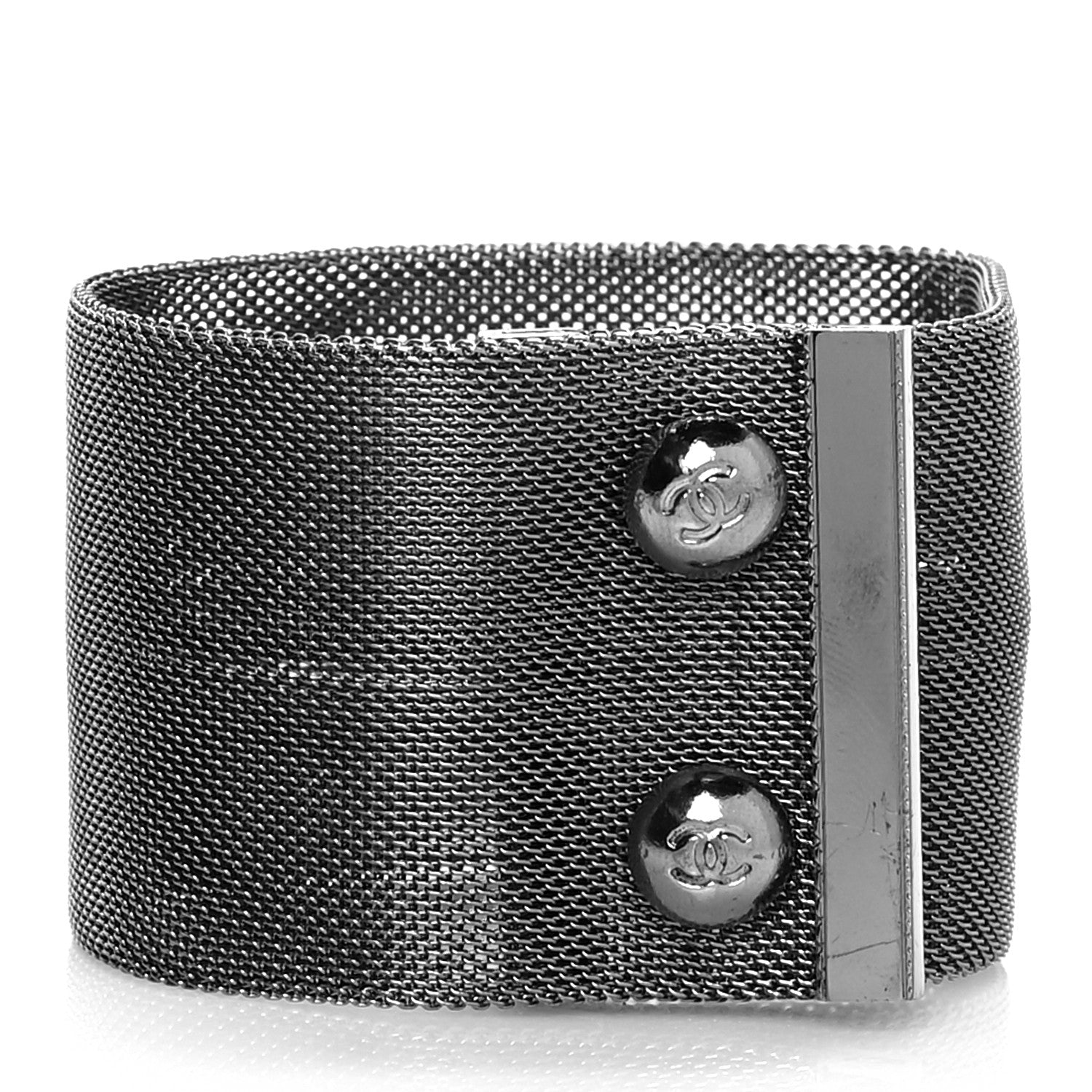 Chanel Metal Mesh CC Bracelet M Ruthenium 3 of 6