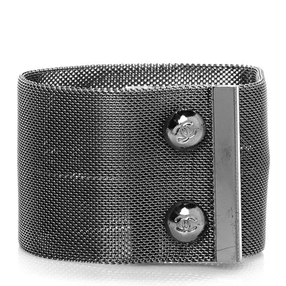 Chanel Metal Mesh CC Bracelet M Ruthenium 3 of 6