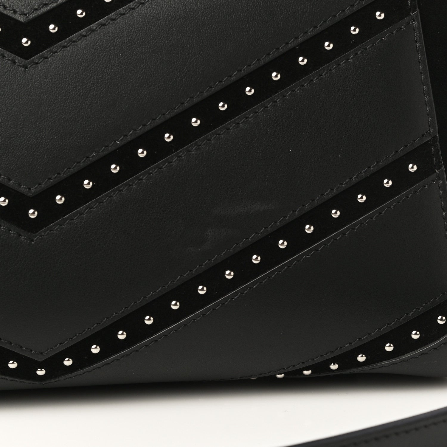 Givenchy Calfskin Suede Small Studded Chevron Antigona Black 12 of 15
