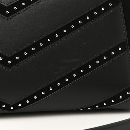 Givenchy Calfskin Suede Small Studded Chevron Antigona Black 12 of 15