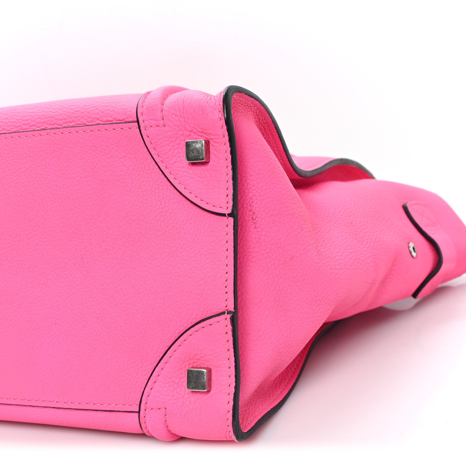 Celine Drummed Calfskin Mini Luggage Fluo Pink 9 of 11