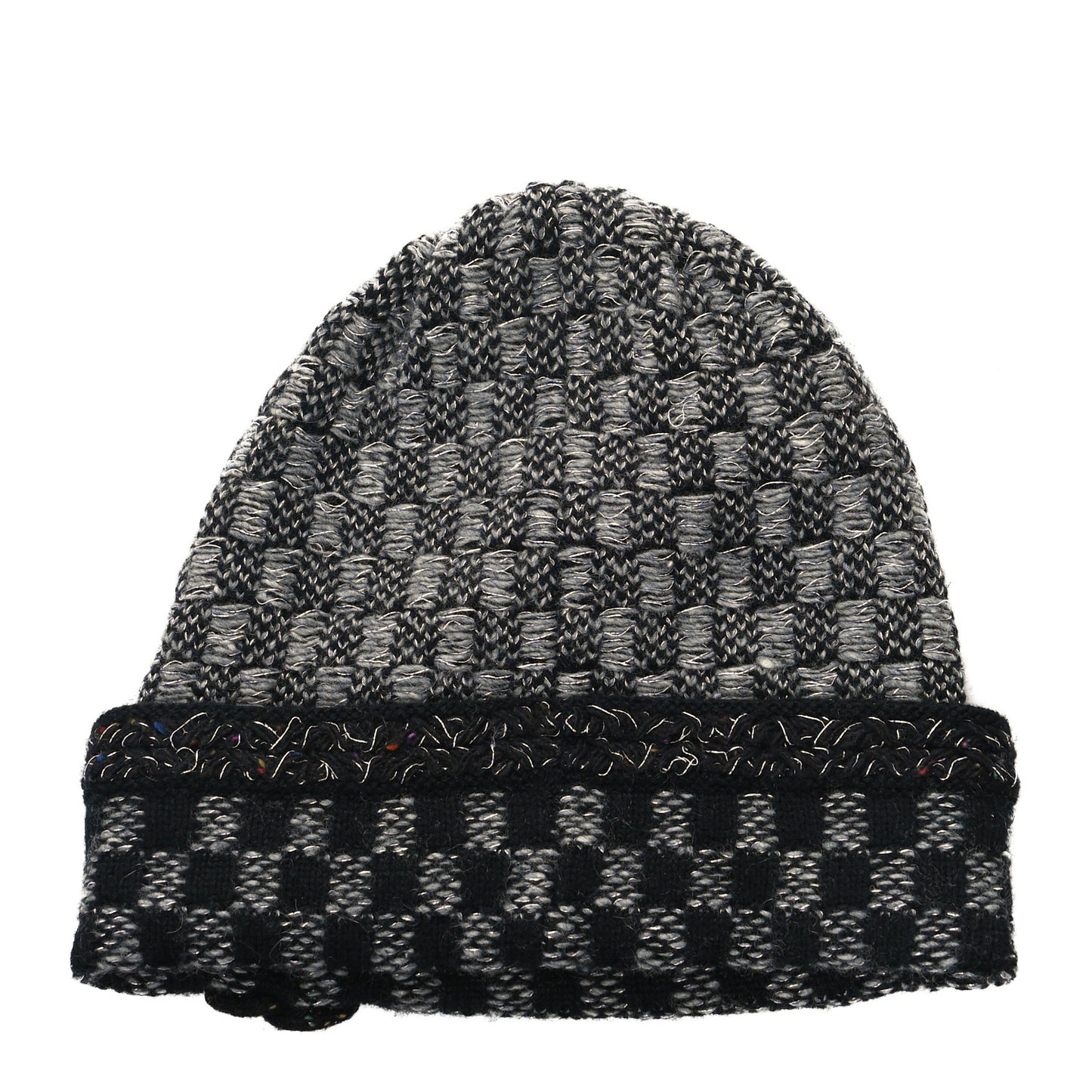 Cashmere Blend CC Beanie Hat Grey Black