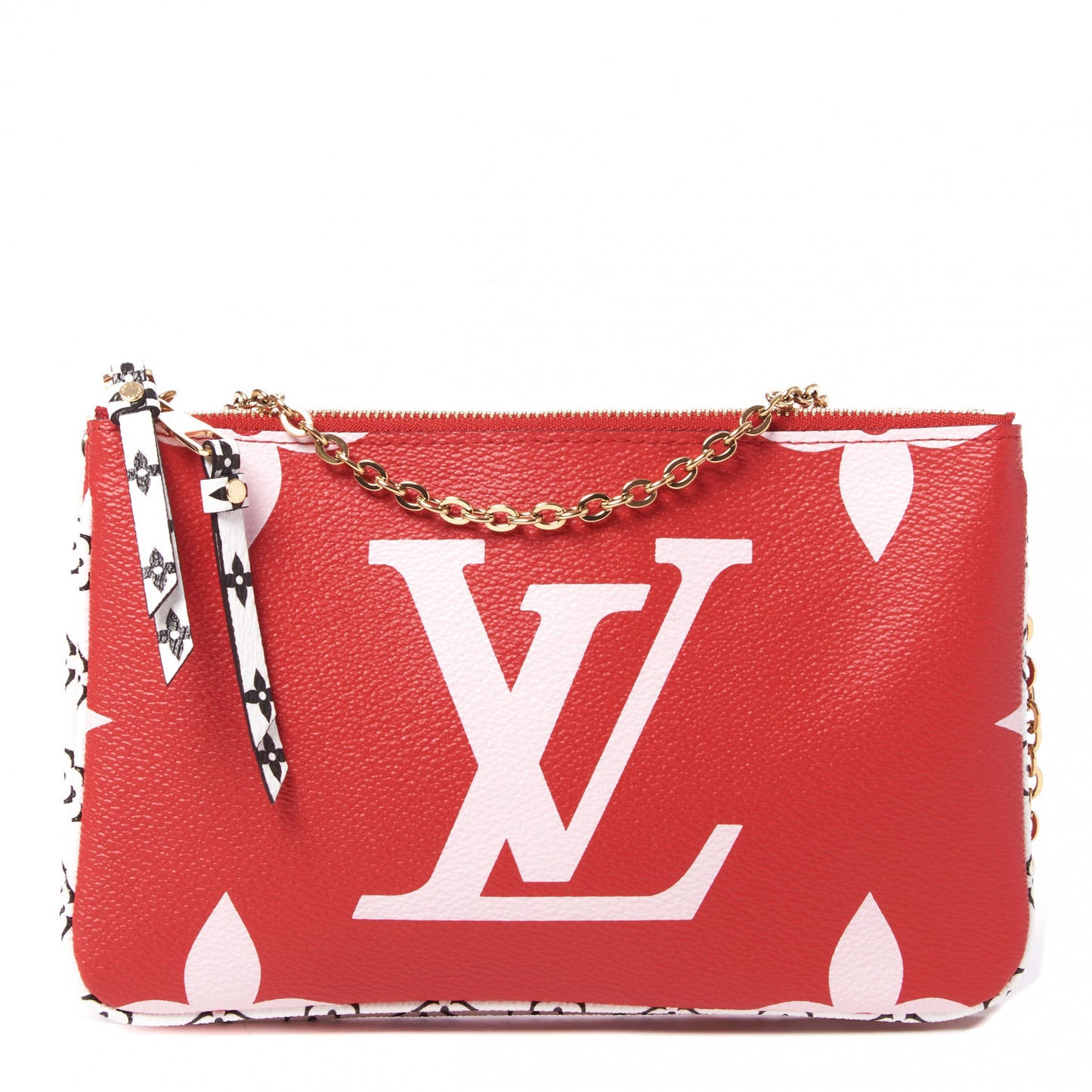 Monogram Giant Double Zip Pochette Rouge