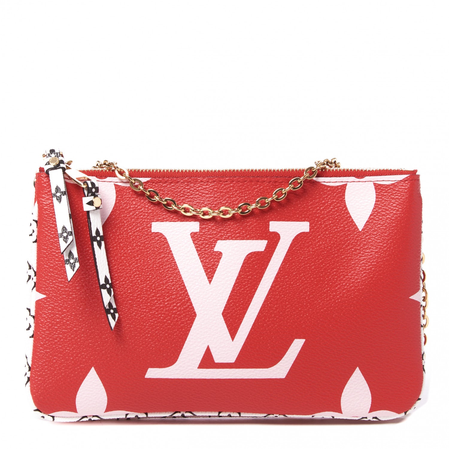 Louis Vuitton Monogram Giant Double Zip Pochette Rouge 1 of 8