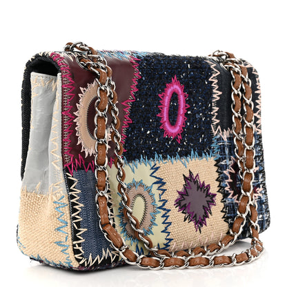 Chanel Denim Tweed Patchwork Jumbo Single Flap Multicolor 3 of 11