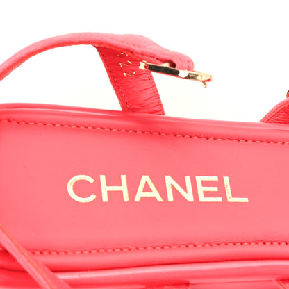 Chanel Suede Calfskin Chain Sandals 41 Fuchsia 8 of 9