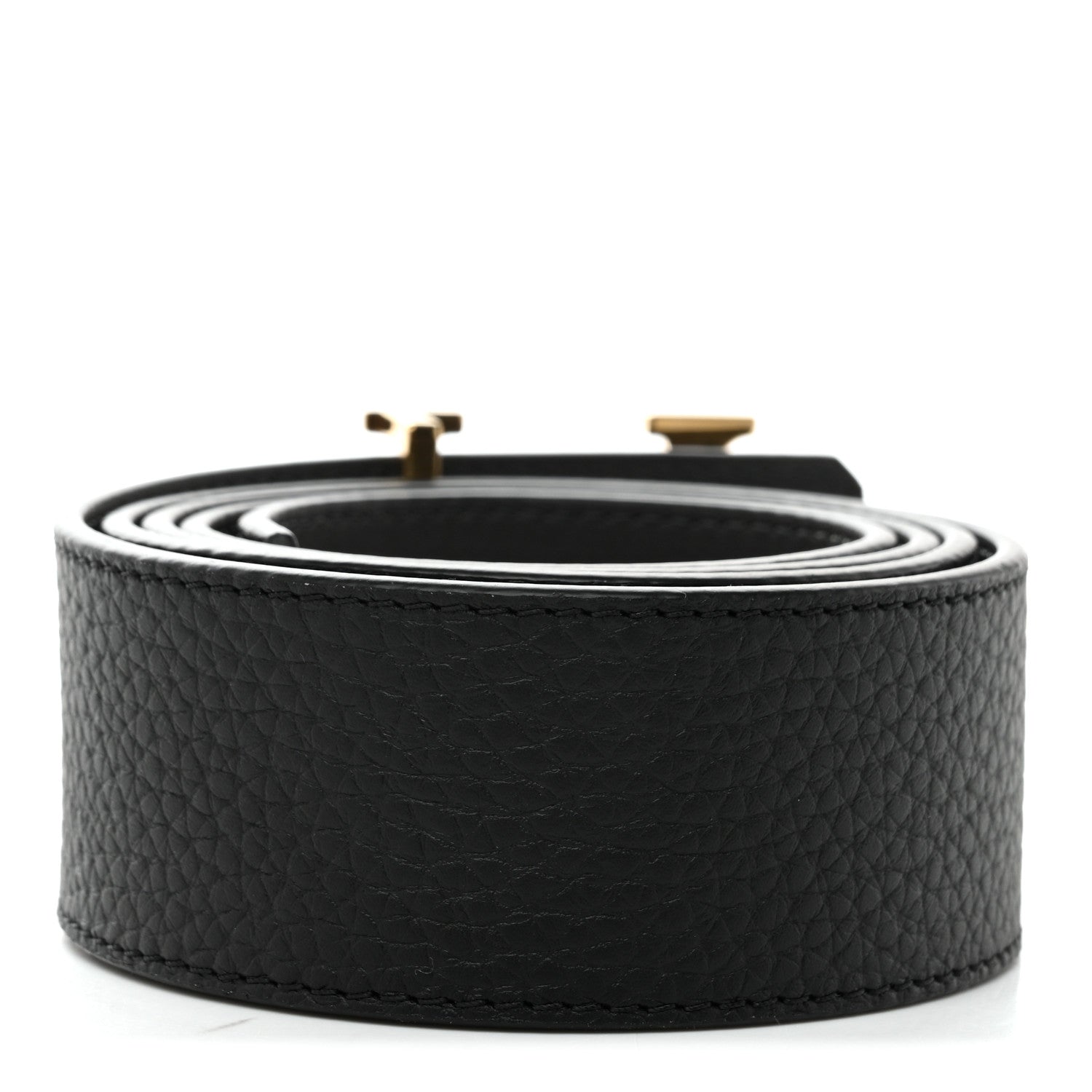 Louis Vuitton Calfskin 40mm Damier LV Initiales Reversible Belt 95 38 Gray Black 3 of 8
