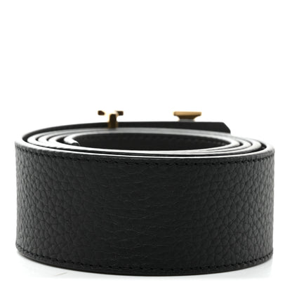 Louis Vuitton Calfskin 40mm Damier LV Initiales Reversible Belt 95 38 Gray Black 3 of 8
