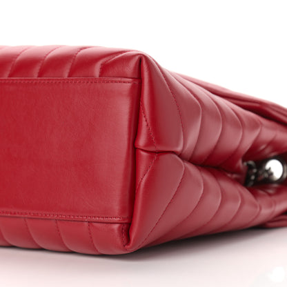 Saint Laurent Calfskin Y Quilted Monogram Medium Loulou Chain Satchel Lipstick Red 9 of 9